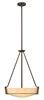 Picture of 100w Foyer Hathaway MED Etched Amber Olde Bronze Stem Hung Foyer