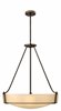 Picture of 100w Foyer Hathaway MED Etched Amber Olde Bronze Stem Hung Foyer