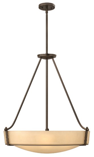 Foto para 64w Foyer Hathaway LED Etched Amber Olde Bronze Stem Hung Foyer