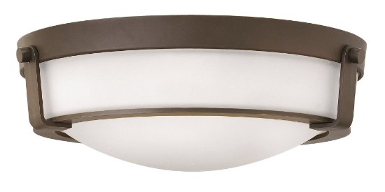 Foto para 60w Foyer Hathaway MED Etched Olde Bronze Flush Mount