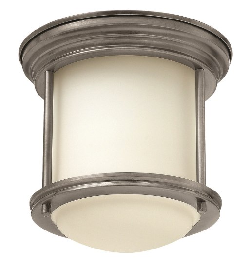 Picture of 100w Foyer Hadley MED Etched Opal Antique Nickel Flush Mount