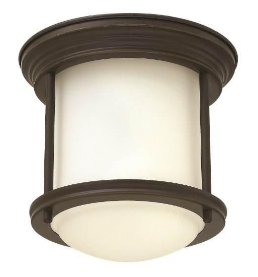 Picture of 15w Foyer Hadley LED Etched Opal Oil Rubbed Bronze Flush Mount