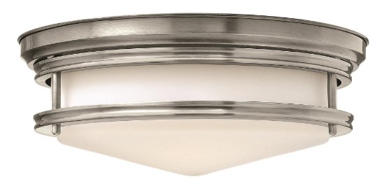 Foto para 60w Foyer Hadley MED Etched Opal Antique Nickel Flush Mount