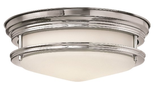 Foto para 60w Foyer Hadley MED Etched Opal Chrome Flush Mount