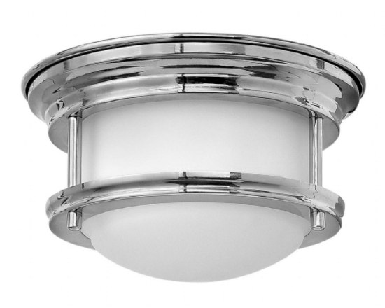 Foto para 16w Foyer Hadley LED Etched Opal Chrome Flush Mount