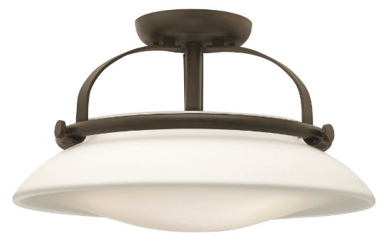 Picture of 100w Foyer Hutton MED Etched Opal Oil Rubbed Bronze Semi-flush Mount