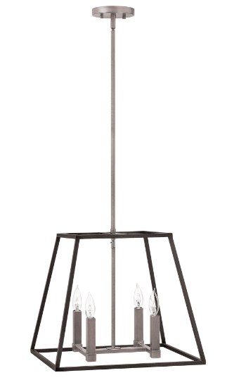 Picture of 60w Foyer Fulton CAND Aged Zinc Stem Hung Pendant