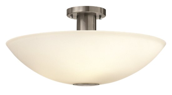 Picture of 100w Foyer Camden MED White Etched Brushed Nickel Semi-flush Mount