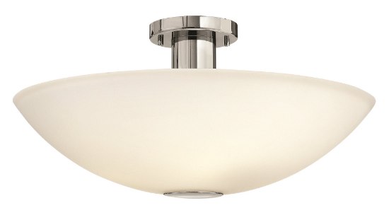 Picture of 100w Foyer Camden MED White Etched Chrome Semi-flush Mount