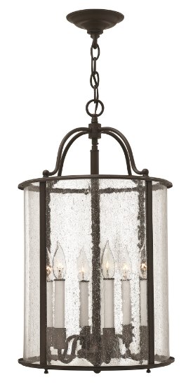 Picture of 60w Foyer Gentry CAND Clear Seedy Panels Olde Bronze Single Tier Foyer