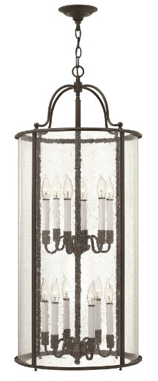 Picture of 60w Foyer Gentry CAND Clear Seedy Panels Olde Bronze Two Tier Foyer