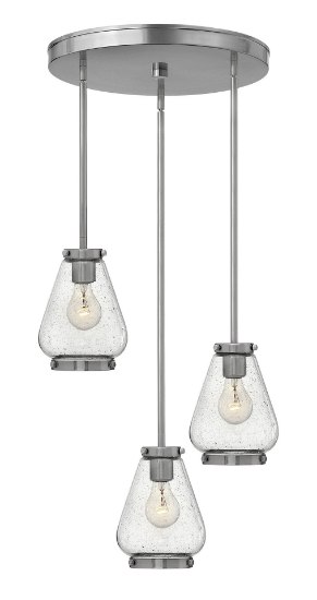 Picture of 100w Pendant Finley MED Clear Seedy Brushed Nickel Pendant Pairings