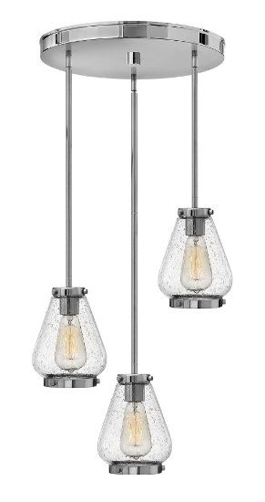 Picture of 100w Pendant Finley MED Clear Seedy Chrome Pendant Pairings