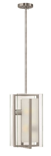 Picture of 100w Mini-Pendant Latitude MED Clear Beveled Inside-Etched Brushed Nickel Stem Hung Pendant