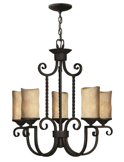 Picture of 100w Chandelier Casa MED Antique Scavo Olde Black Single Tier Foyer