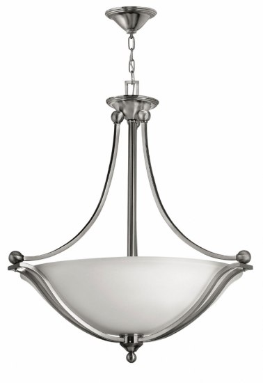 Foto para 48w Foyer Bolla LED Etched Opal Brushed Nickel Inverted Pendant