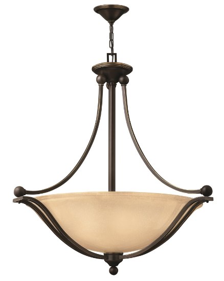 Picture of 75w Foyer Bolla MED Light Amber Seedy Olde Bronze Inverted Pendant