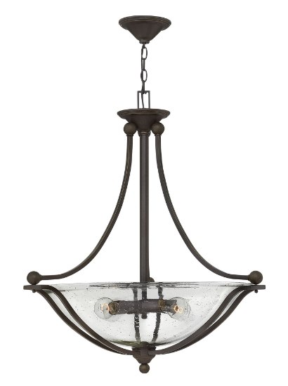 Picture of 75w Foyer Bolla MED Clear Seedy Olde Bronze Inverted Pendant