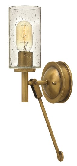 Picture of 100w Sconce Collier MED Clear Seedy Heritage Brass