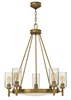 Foto para 100w Chandelier Collier MED Clear Seedy and Etched Heritage Brass Single Tier Foyer