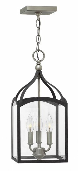 Picture of 60w Foyer Clarendon CAND Clear Aged Zinc Small Pendant Foyer