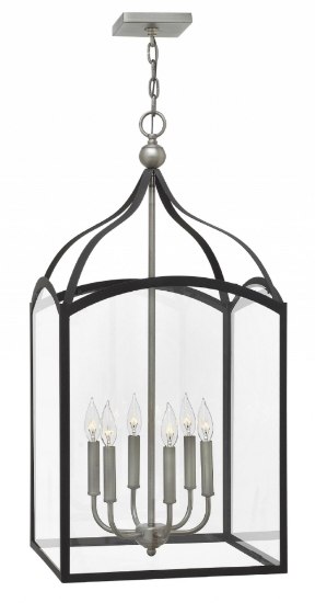 Picture of 60w Foyer Clarendon CAND Clear Aged Zinc Single Tier Foyer