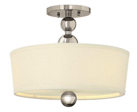 Picture of 100w Foyer Zelda MED Polished Nickel Semi-flush Mount