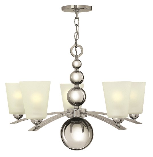 Picture of 100w Chandelier Zelda MED Etched Polished Nickel Single Tier