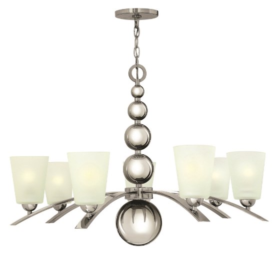 Picture of 100w Chandelier Zelda MED Etched Polished Nickel Single Tier