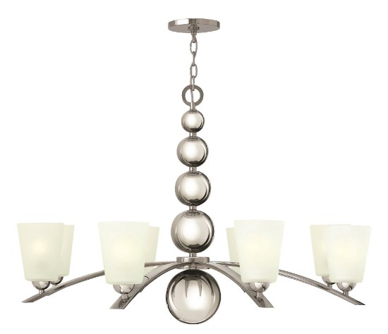 Picture of 100w Chandelier Zelda MED Etched Polished Nickel Single Tier Foyer