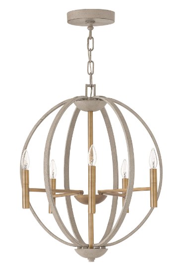 Picture of 60w Chandelier Euclid CAND Cement Gray Single Tier