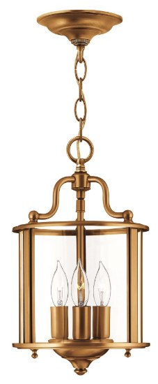 Foto para 60w Foyer Gentry CAND Clear Rounded Panels Heirloom Brass Single Tier Foyer