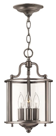 Foto para 60w Foyer Gentry CAND Clear Rounded Panels Pewter Single Tier Foyer