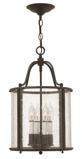 Foto para 60w Foyer Gentry CAND Clear Seedy Panels Olde Bronze Single Tier Foyer