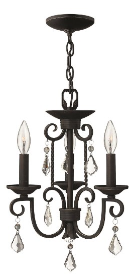 Picture of 60w Chandelier Casa CAND Antique Scavo Olde Black Three Light Foyer