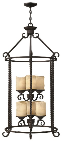 Picture of 100w Foyer Casa MED Antique Scavo Olde Black Two Tier Foyer