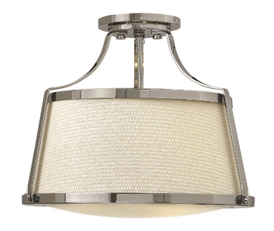 Foto para 75w Foyer Charlotte MED Etched Opal Chrome Semi-flush Mount