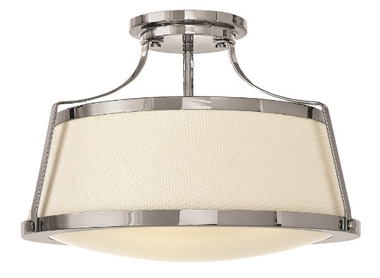 Picture of 100w Foyer Charlotte MED Etched Opal Chrome Semi Flush Mount