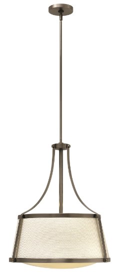 Foto para 75w Foyer Charlotte MED Etched Opal Antique Nickel Inverted Pendant