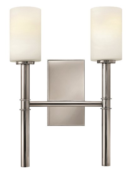 Picture of 100w Sconce Margeaux MED Etched Opal Polished Nickel Two Light Sconce