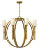 Picture of 100w Chandelier Margeaux MED Etched Opal Vintage Brass Stem Hung