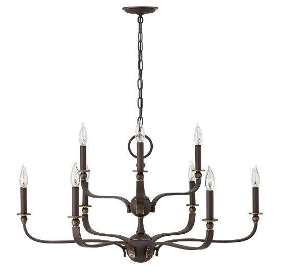 Foto para 60w Chandelier Rutherford CAND Oil Rubbed Bronze Two Tier