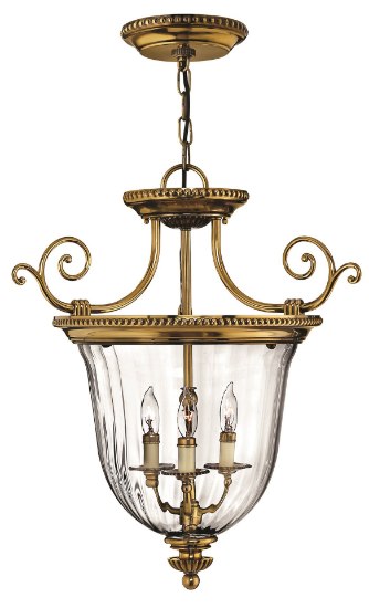 Foto para 60w Foyer Cambridge CAND Clear Optic Burnished Brass Large Pendant Foyer