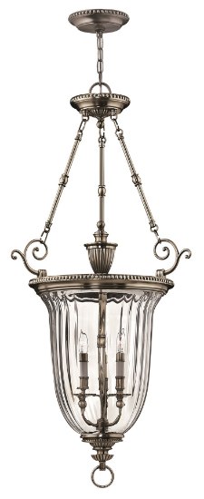 Picture of 60w Foyer Cambridge CAND Clear Optic Pewter Large Pendant Foyer