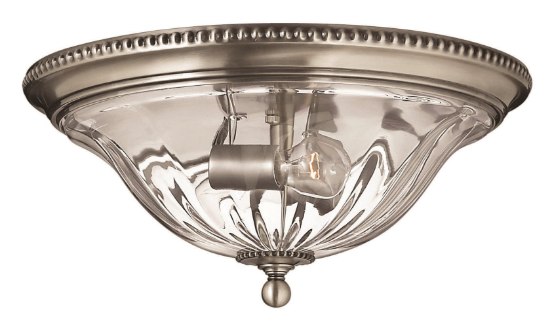 Foto para 60w Foyer Cambridge MED Clear Optic Pewter Flush Mount