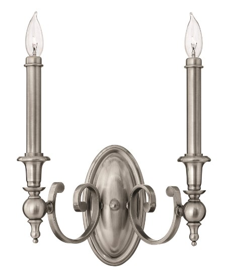 Foto para 60w Sconce Yorktown CAND Antique Nickel Two Light Sconce