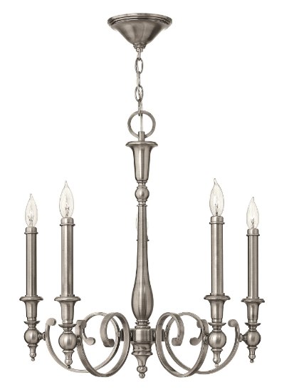 Foto para 60w Chandelier Yorktown CAND Antique Nickel Single Tier Foyer