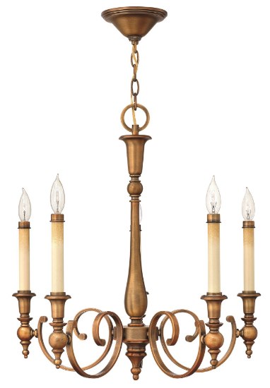 Foto para 60w Chandelier Yorktown CAND Brushed Bronze Single Tier Foyer