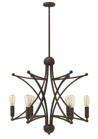 Picture of 100w Chandelier Stella MED Oil Rubbed Bronze Stem Hung Foyer