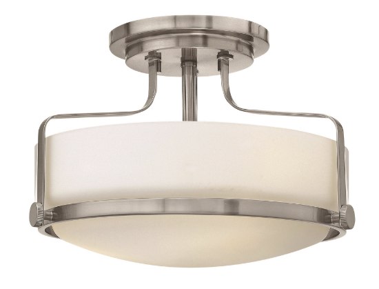 Picture of 100w Foyer Harper MED Etched Opal Brushed Nickel Semi-flush Mount